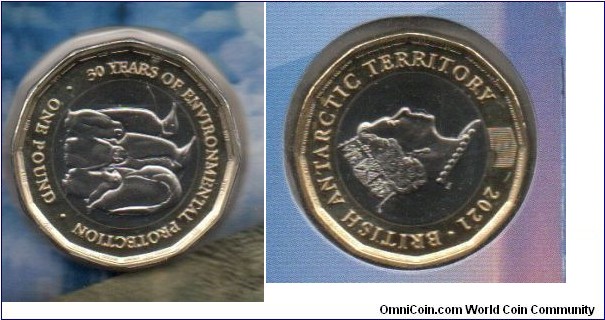 British Antarctic Territory £1 30 Years of Environmental Protection