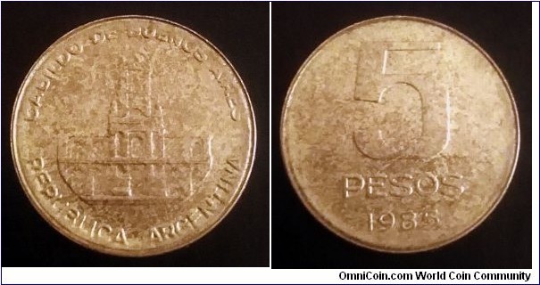 Argentina 5 pesos. 1985