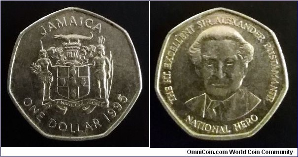 Jamaica 1 dollar. 1995