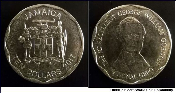 Jamaica 10 dollars. 2017