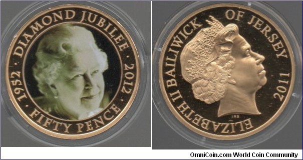 50p Diamond Jubilee later Portrait of the Queen