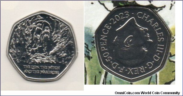 50p Lion The Witch & the wardrobe, Narnia