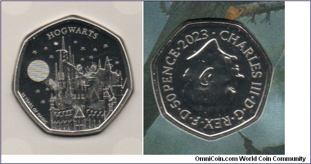 50p Harry Potter Hogwarts 