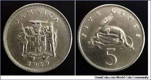 Jamaica 5 cents. 1969