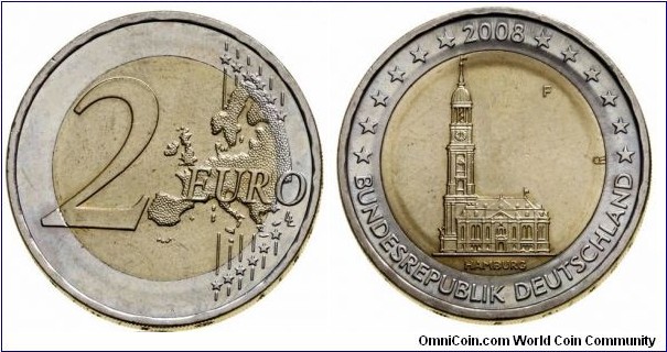 Germany 2 Euro - Hamburg (F)