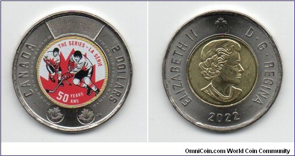 $2 Coloured 50th Anniversary of the 1972 Summit Series between Canada & the Soviet Union