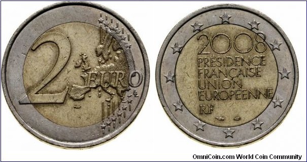 France 2 Euro - French Presidency of the European Union.