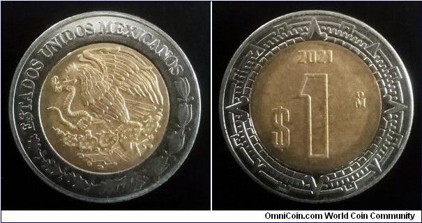 Mexico 1 peso. 2021