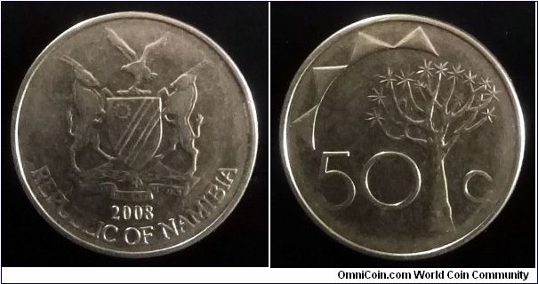 Namibia 50 cents. 2008