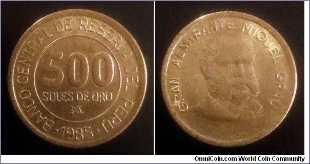 Peru 500 soles. 1985