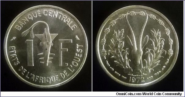 West African States 1 franc. 1972
