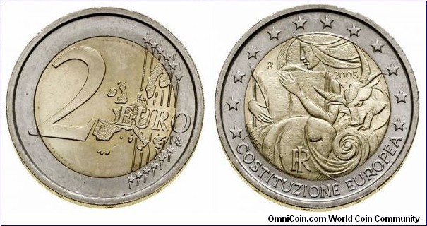 Italy 2 Euro - European Constitution.