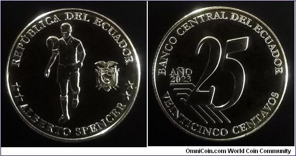 Ecuador 25 centavos. 2023, Alberto Spencer