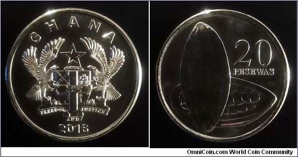 Ghana 20 pesewas. 2016