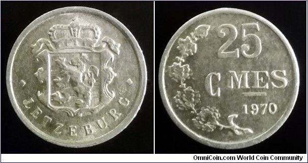 Luxembourg 25 centimes. 1970