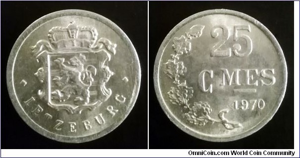 Luxembourg 25 centimes. 1970 (II)