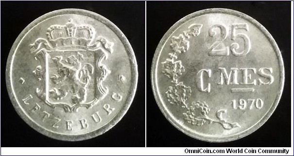 Luxembourg 25 centimes. 1970 (V)