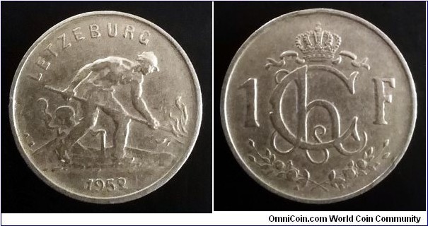 Luxembourg 1 franc. 1952 (II)