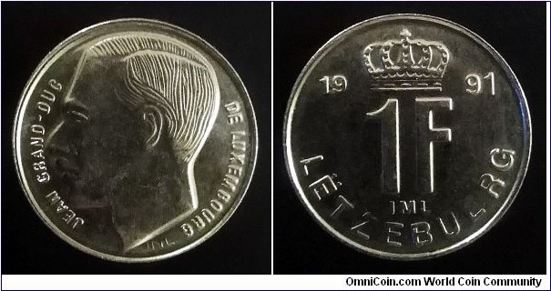 Luxembourg 1 franc. 1991 (II)