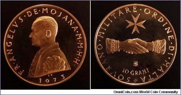 Order of Malta 10 grani. 1973, Bronze. Mintage: 3.000 pcs.
