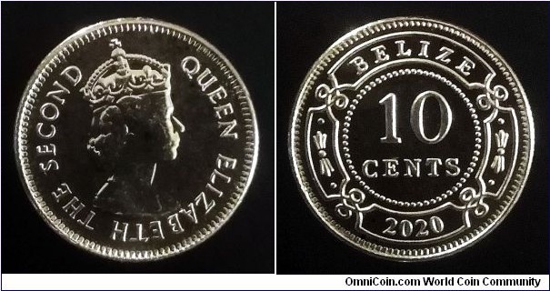 Belize 10 cents. 2020