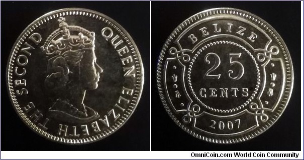 Belize 25 cents. 2007 (II)