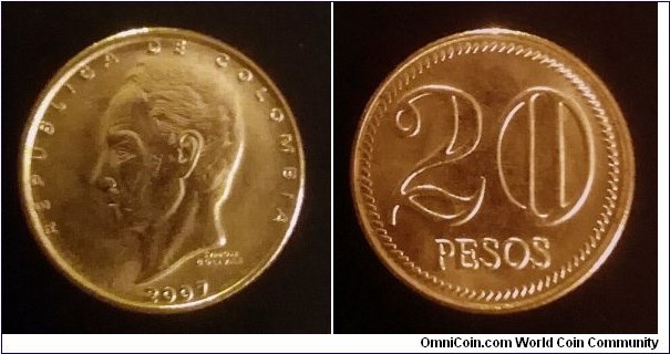 Colombia 20 pesos. 2007
