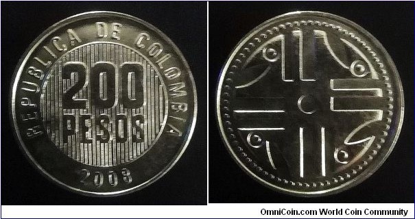 Colombia 200 pesos. 2008