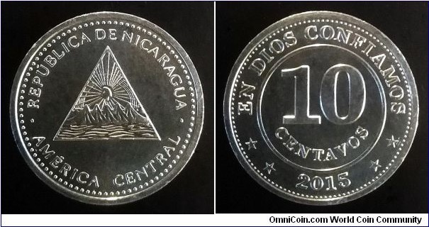 Nicaragua 10 centavos. 2015