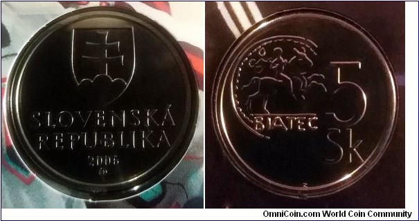 Slovakia 5 korun from 2006 mint set.