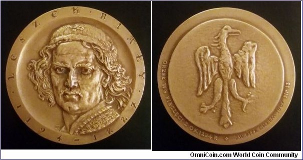Polish medal - Leszek the White. Image of the Eagle by the seal from around the year 1224 on reverse.