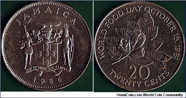 Jamaica 1986 20 Cents.

World Food Day.