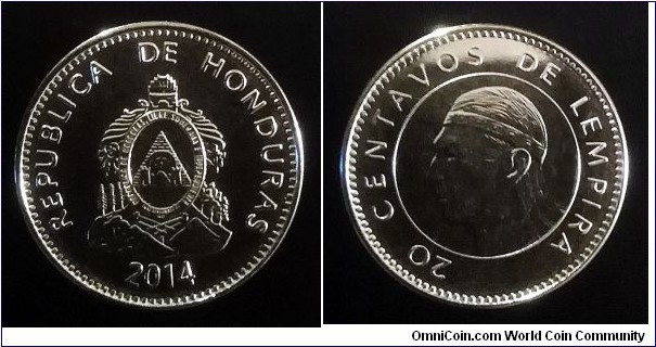Honduras 20 centavos. 2014