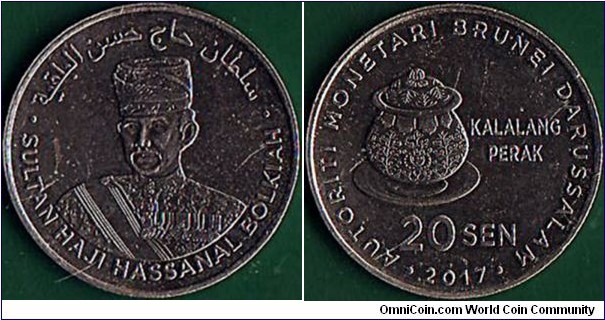 Brunei 2017 20 Cents.