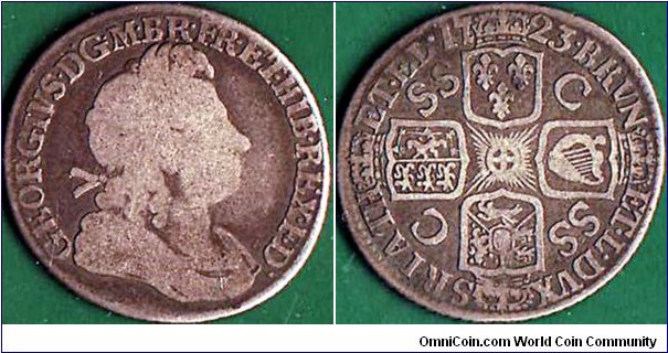 Great Britain 1723 SSC 1 Shilling.

French shield at the date.