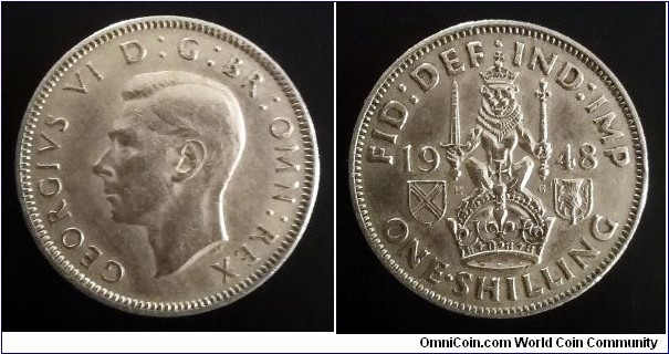 1 shilling. 1948, Scottish crest (II)