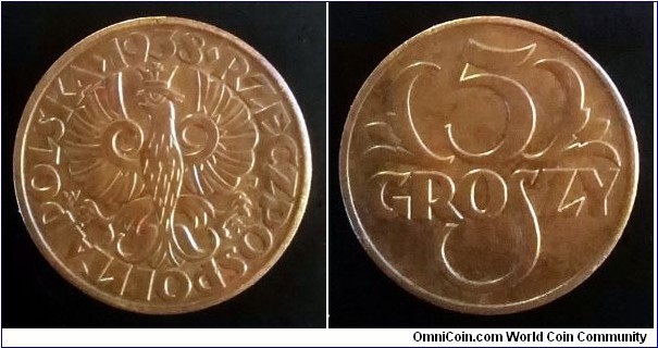 Poland 5 groszy. 1938 (VIII)