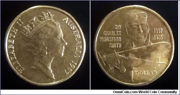 Australia 1 dollar. 1997, Charles Kingsford Smith.