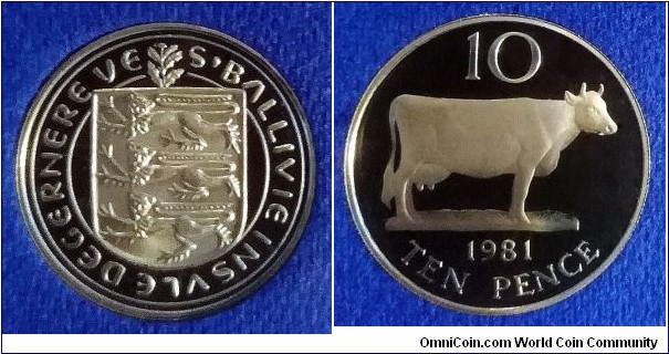 Guernsey 10 pence. 1981, Proof. Mintage: 5.500 pcs.