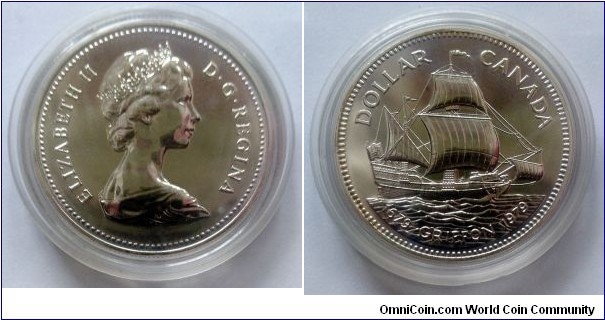 Canada 1 dollar. 1979, Griffon. Ag 500. Weight; 23,32g. Diameter; 36mm.