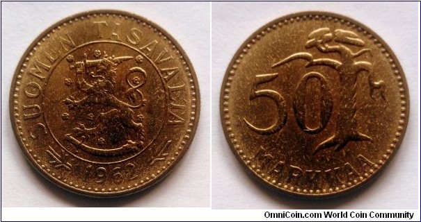 Finland 50 markkaa. 1962 S, Rare year.