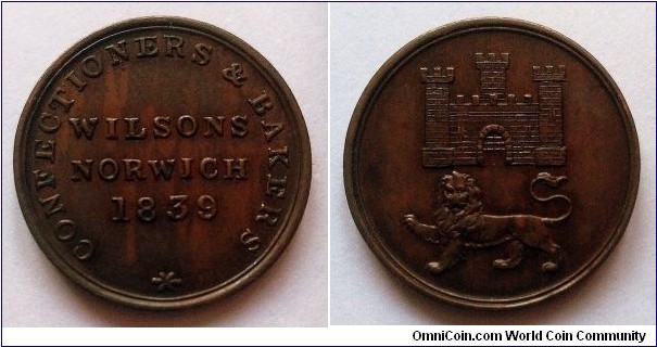 Norfolk - Norwich. Wilsons 1/4 penny.