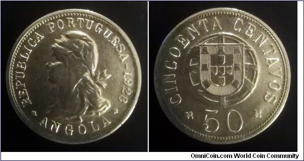 Angola 50 centavos. 1928, Portugal administration.