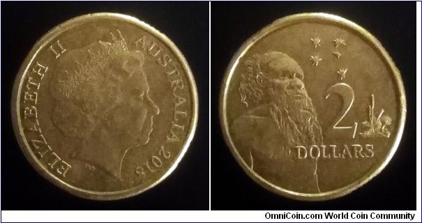 Australia 2 dollars. 2018