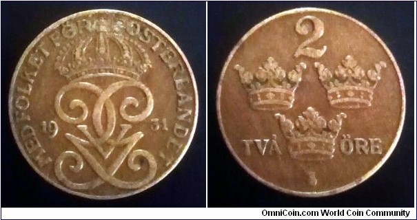 Sweden 2 ore. 1931