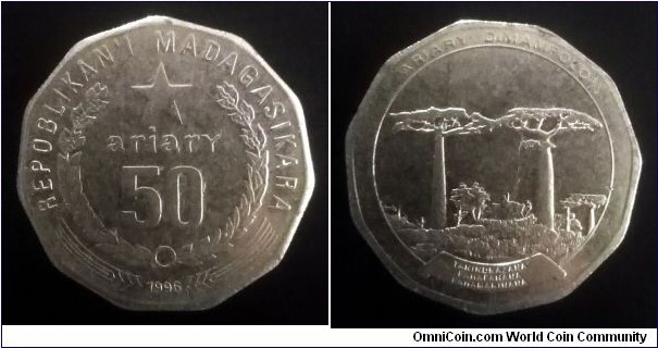 Madagascar 50 ariary. 1996 (II)