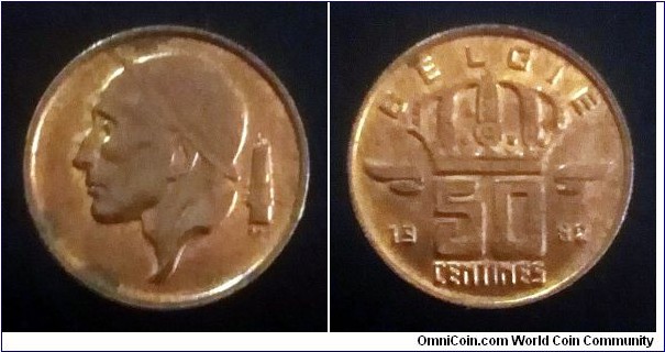 Belgium 50 centimes. 1982, Dutch text (II)