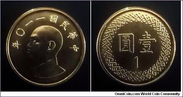 Taiwan 1 yuan. 2021