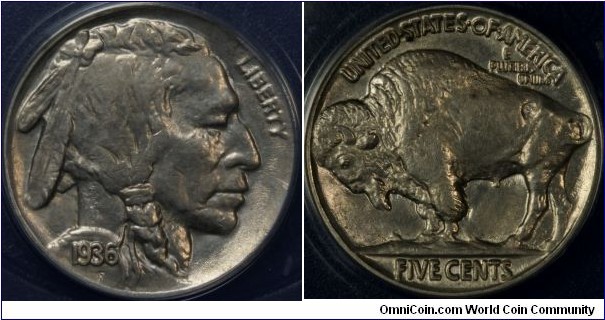 ANACS AU58 1935 buffalo nickel