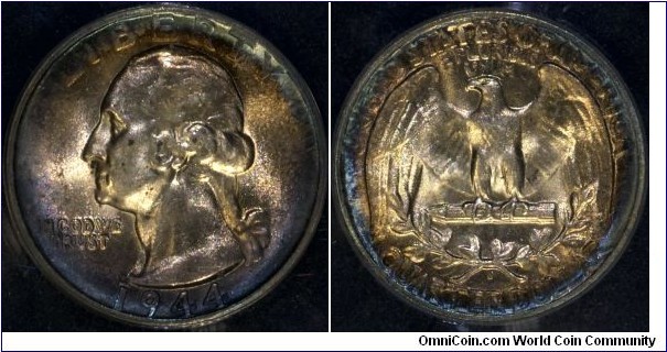 ANACS MS61 1944-S Washington Quarter Doubled Die Obverse FS-101 Die 1